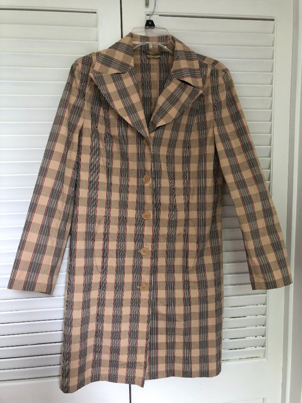 Vintage Plaid Trench Coat PM Casion